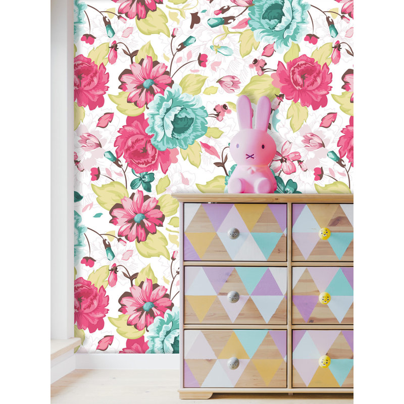 August Grove® Mandeville Peel & Stick Floral Roll Wayfair